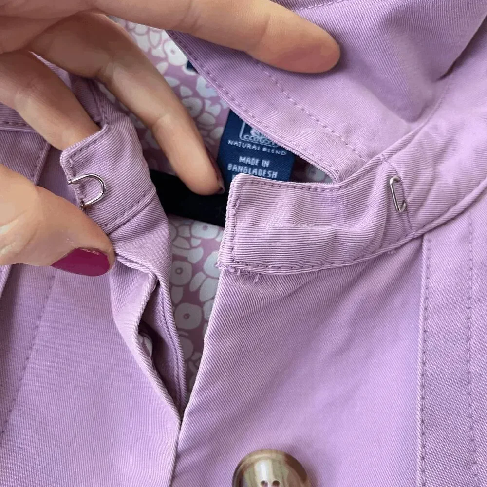 Vintage Y2K Charter Club Lilac Jacket 70s Style Preppy Oversized Collar M